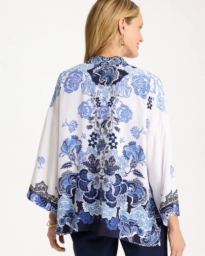 Chico's Sale | Woven Faux Silk Printed Kimono