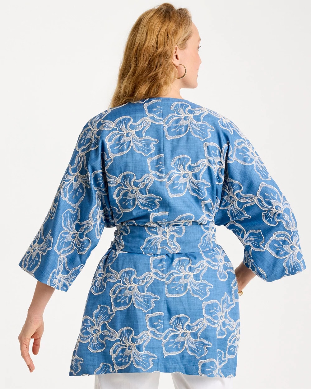Chico's Quality | Woven Embroidered Belted Kimono