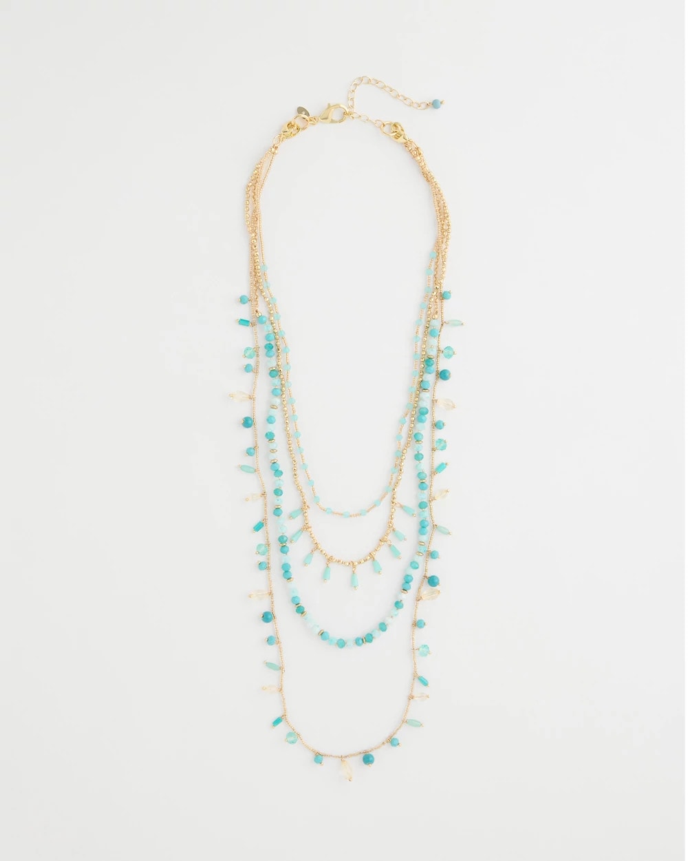 Chico's Discount | Multi-Strand Aqua Layering Necklace