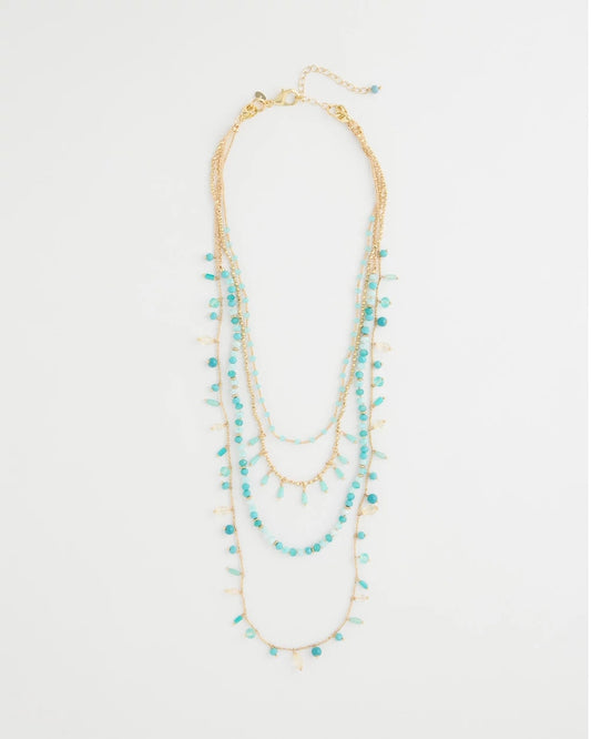 Chico's Discount | Multi-Strand Aqua Layering Necklace