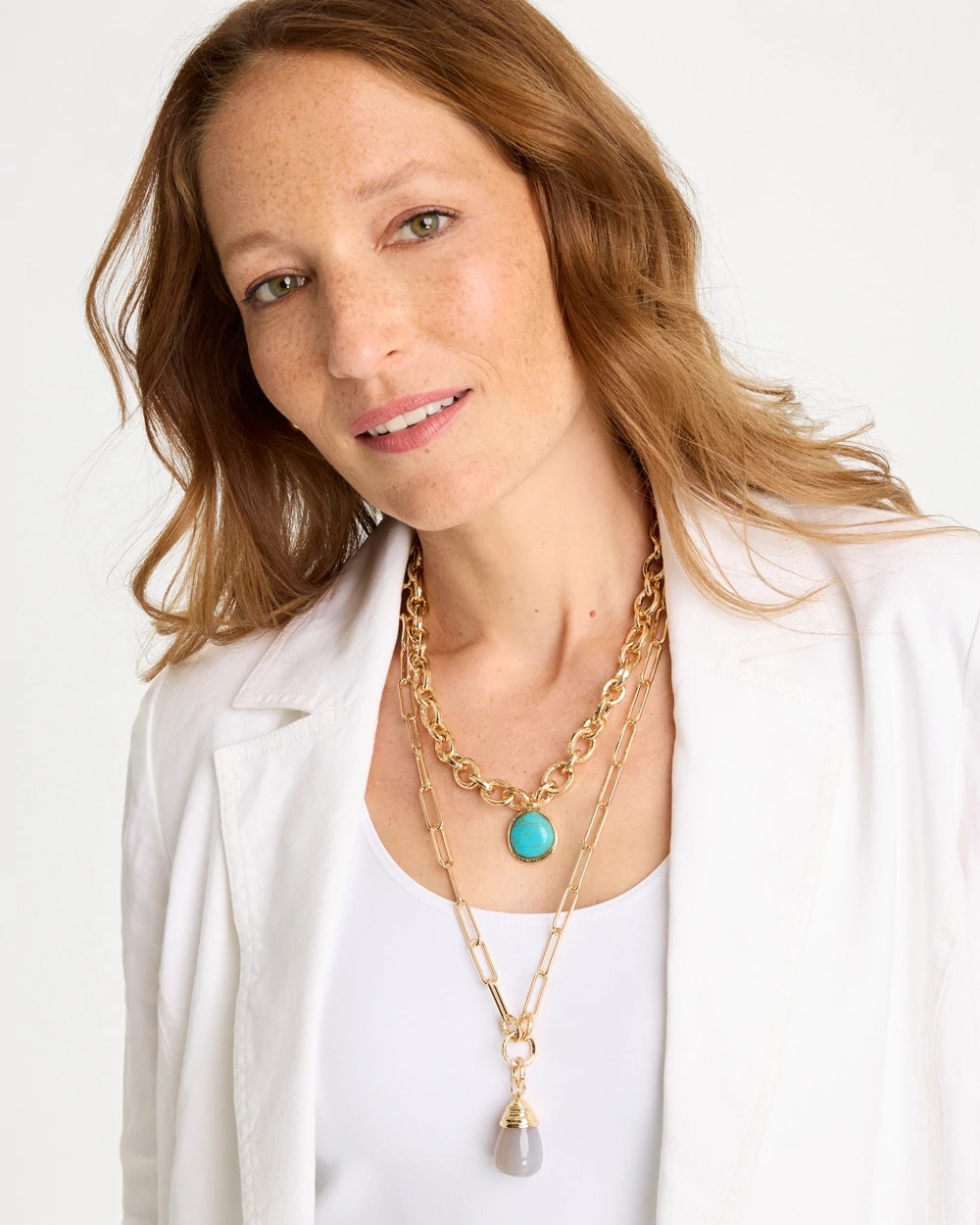 Chico's Special Offer | Double-Strand Blue Pendant Necklace