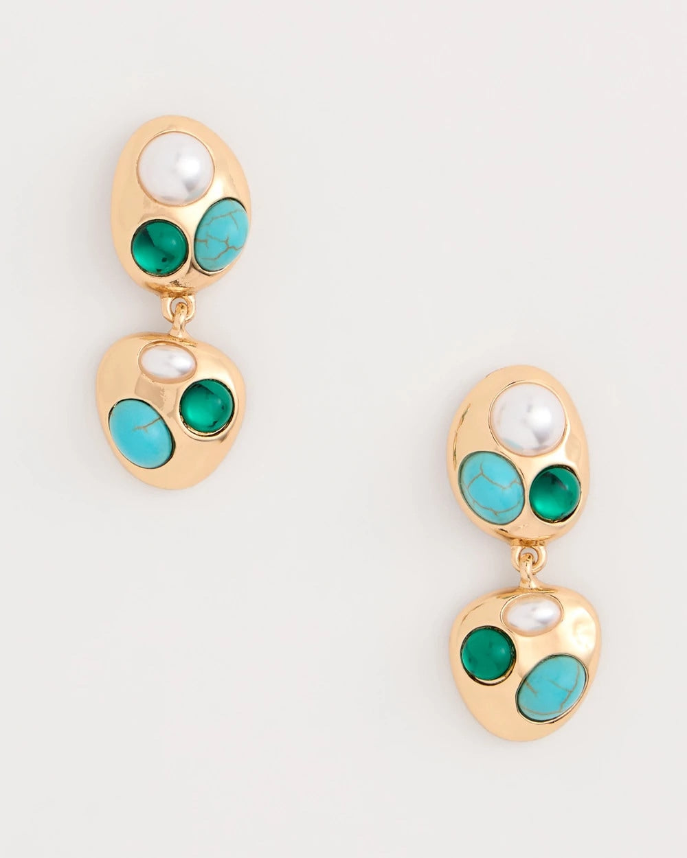 Chico's Discount | Blue Pearl Cab Drop Earrings