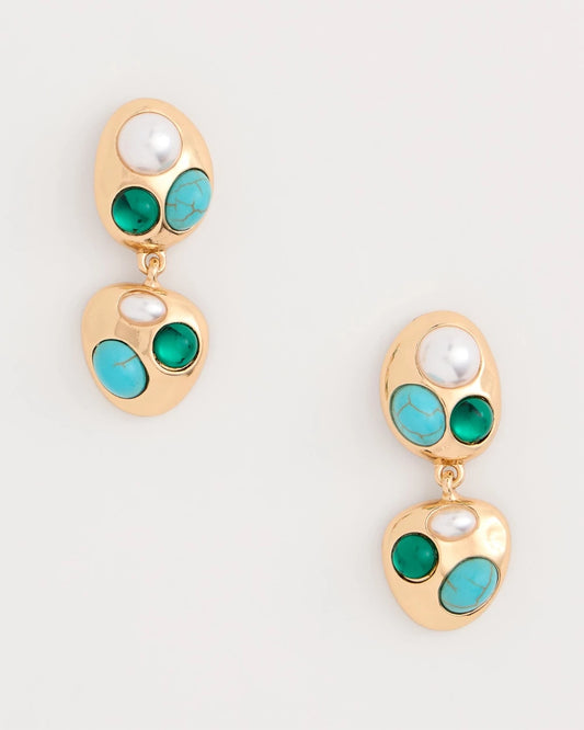 Chico's Discount | Blue Pearl Cab Drop Earrings