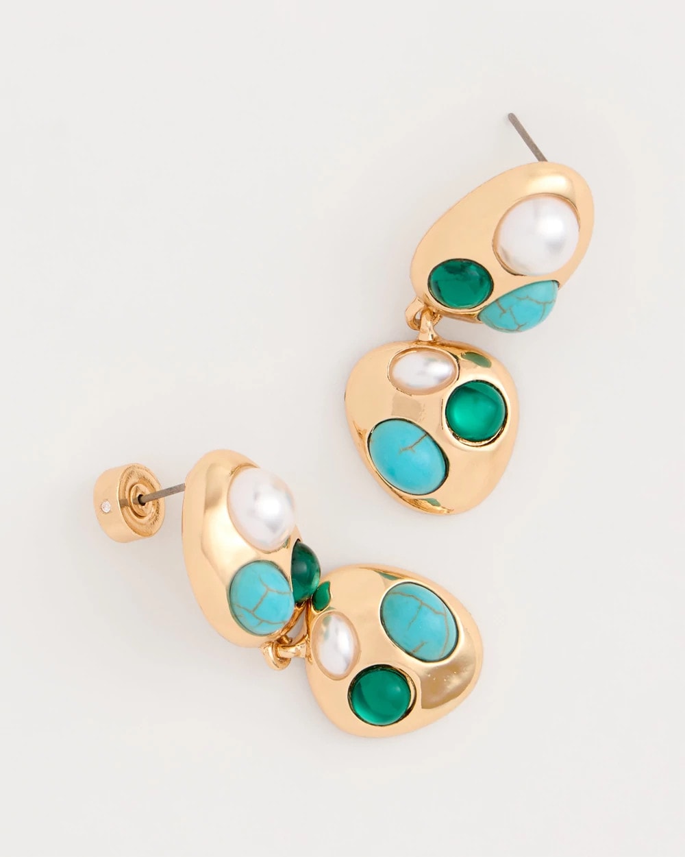 Chico's Discount | Blue Pearl Cab Drop Earrings