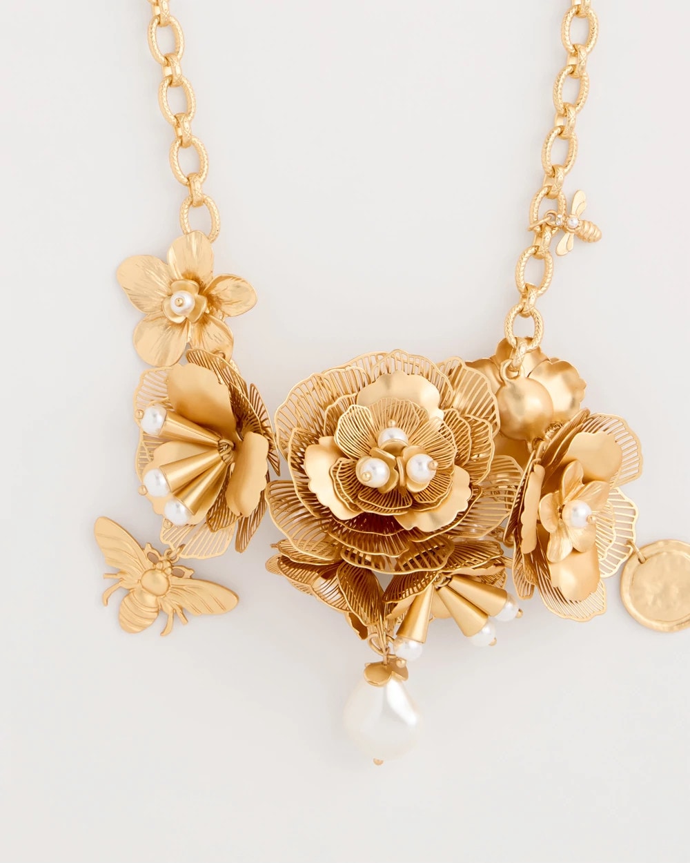 Chico's Essential | Chico’s Originals Filigree Flower Bib Necklace