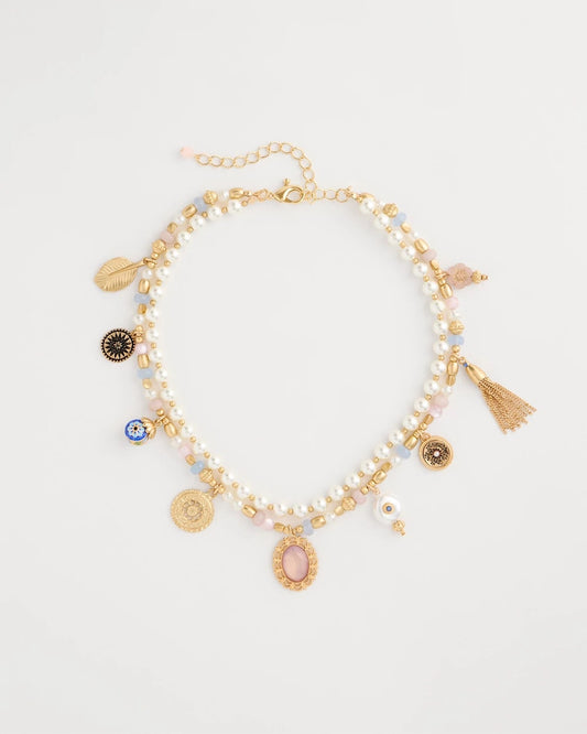 Chico's Trusted | Genuine Jade Stone Charm Short Necklace