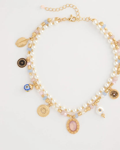 Chico's Trusted | Genuine Jade Stone Charm Short Necklace