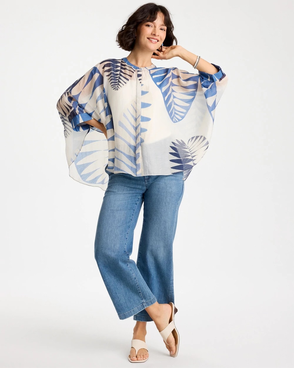 Chico's Value | Palm Frond Short Poncho