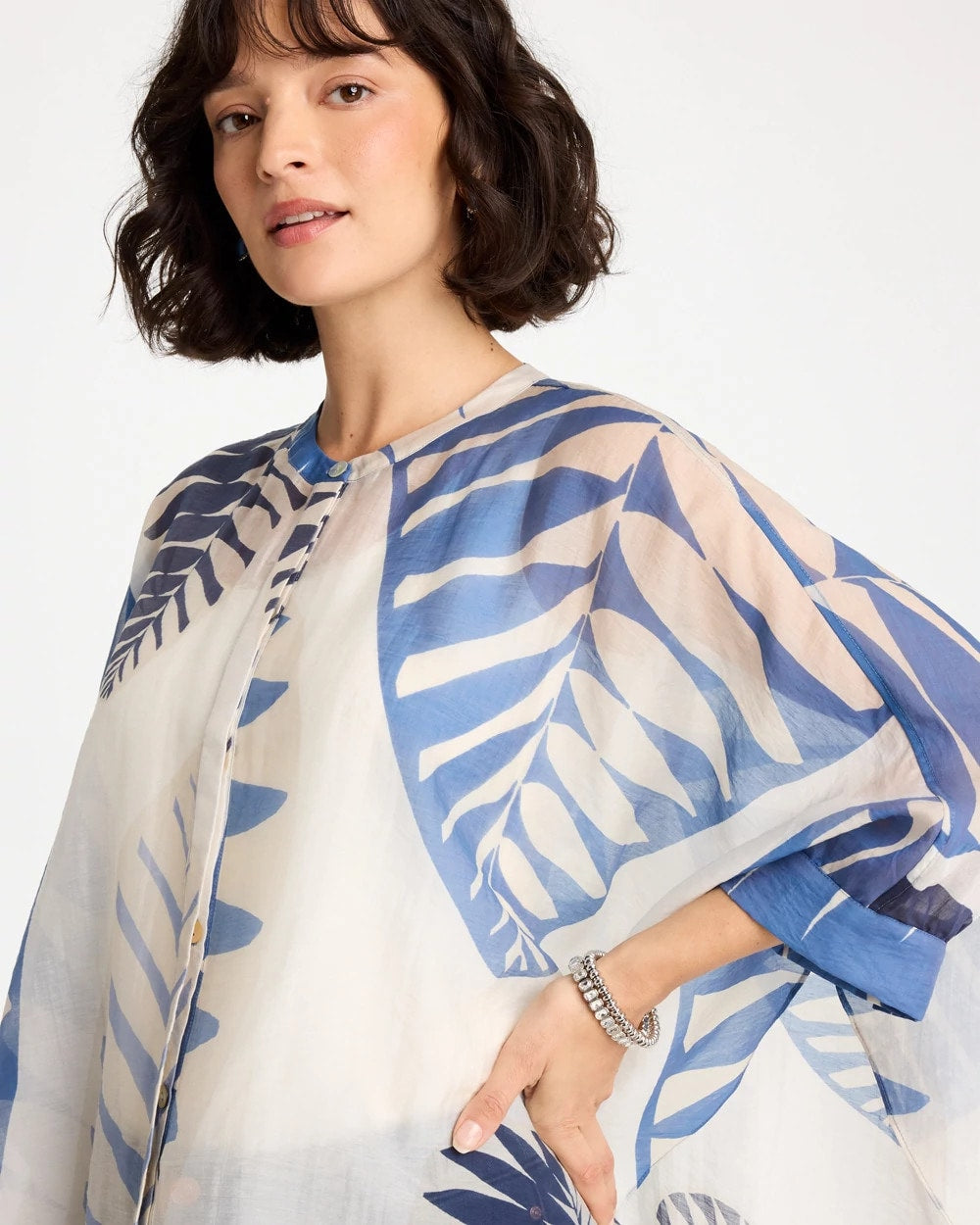 Chico's Value | Palm Frond Short Poncho