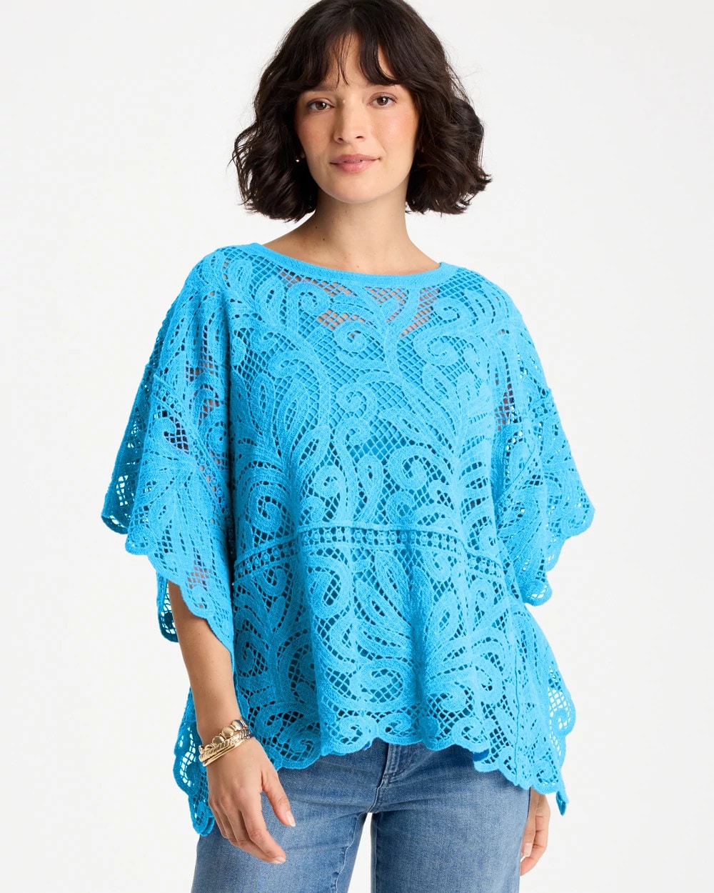 Chico's Recommended | Cotton Crochet Lace Poncho