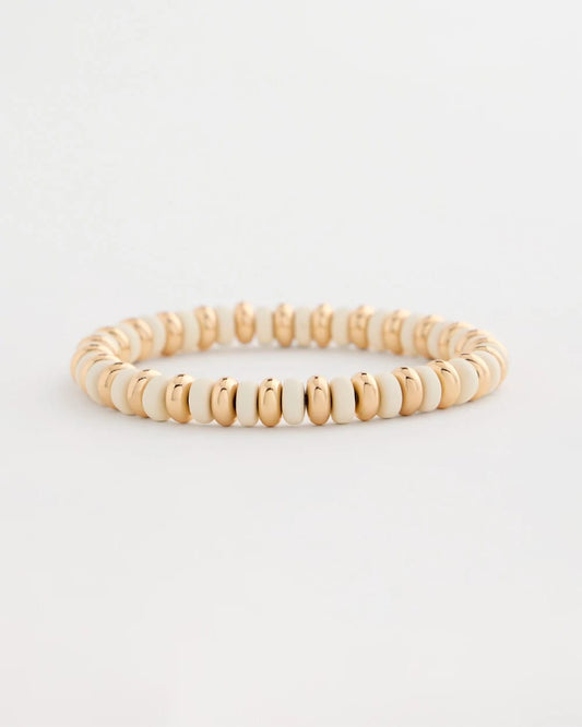 Chico's Essential | White Gold Slice Stretch Bracelet