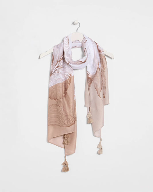 Chico's Featured | Neutral Floral Tassel Oblong Scarf