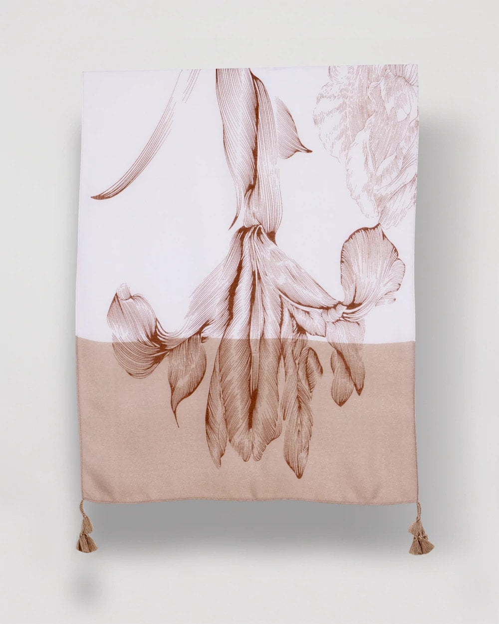 Chico's Featured | Neutral Floral Tassel Oblong Scarf