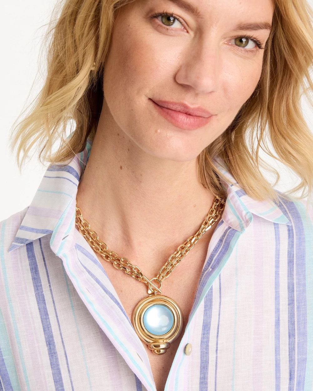 Chico's Premium | Twice As Nice Aqua Pendant Necklace