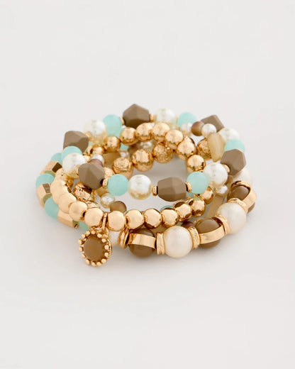 Chico's Best Price | Aqua Stretch Set of Five Beaded Bracelets