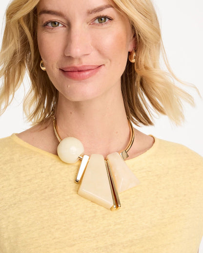 Chico's Best Price | Faux Horn Geo Bib Necklace