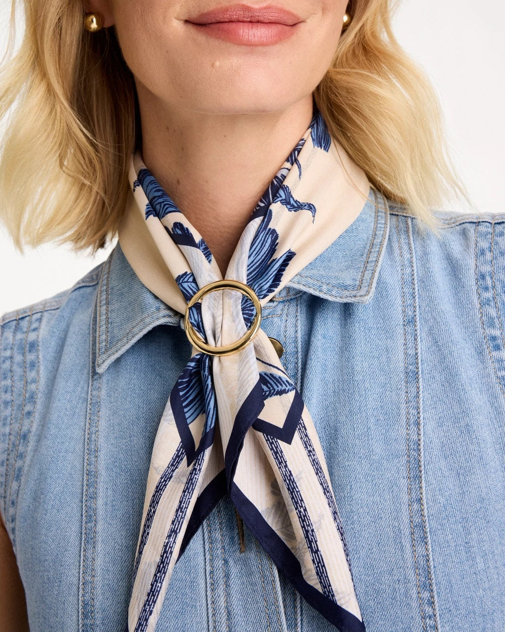 Chico's Exclusive | Golden Round Scarf Ring