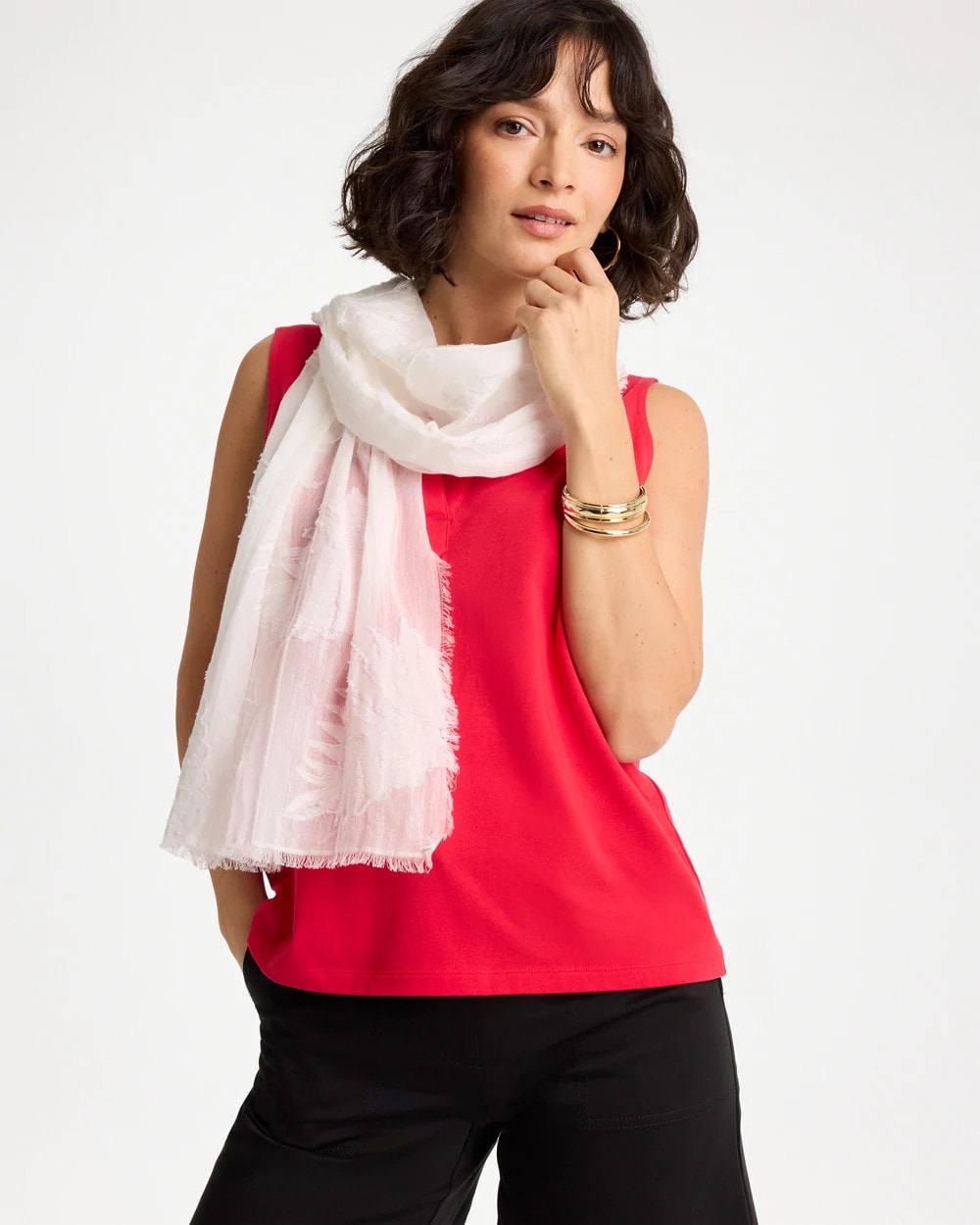 Chico's Top Pick | Textured Palms Oblong Scarf