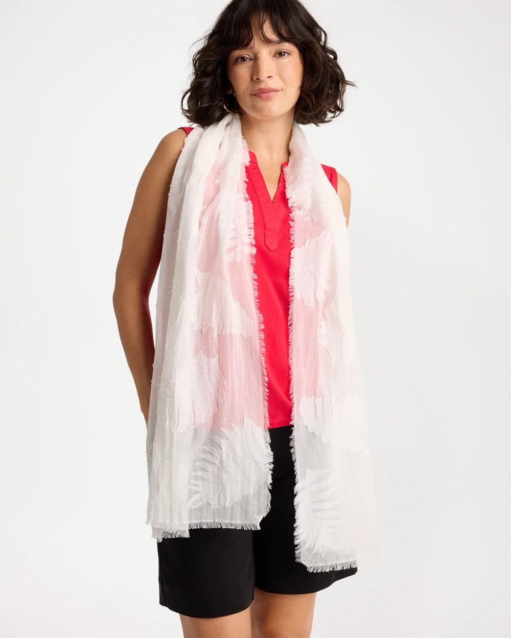 Chico's Top Pick | Textured Palms Oblong Scarf