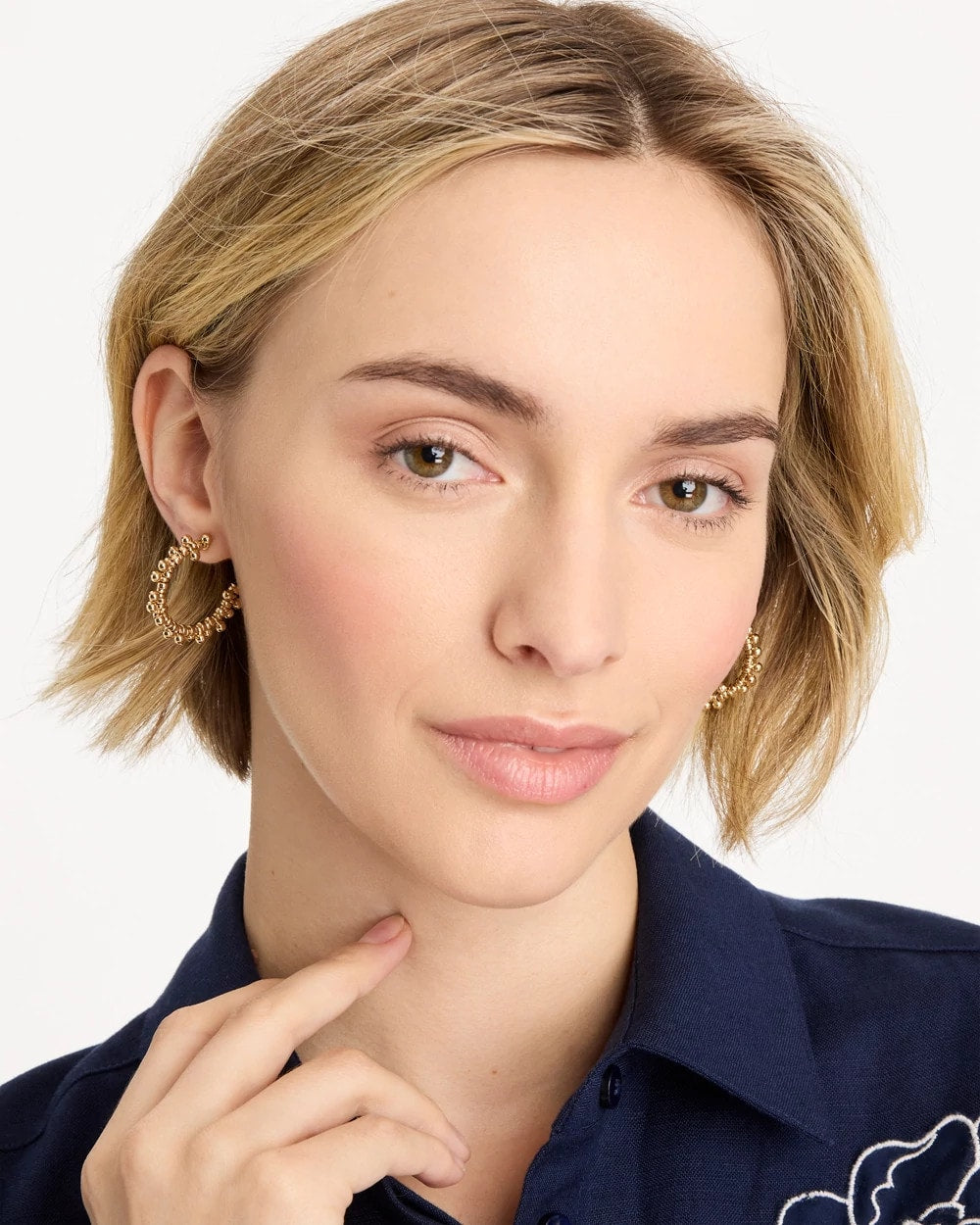 Chico's Smart Buy | Golden Beaded Hoop Earrings