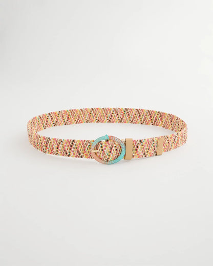 Chico's Classic | Raffia Wrapped Multi-Color Stretch Belt