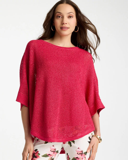 Chico's Top Pick | Sequin Boatneck Rounded Hem Poncho