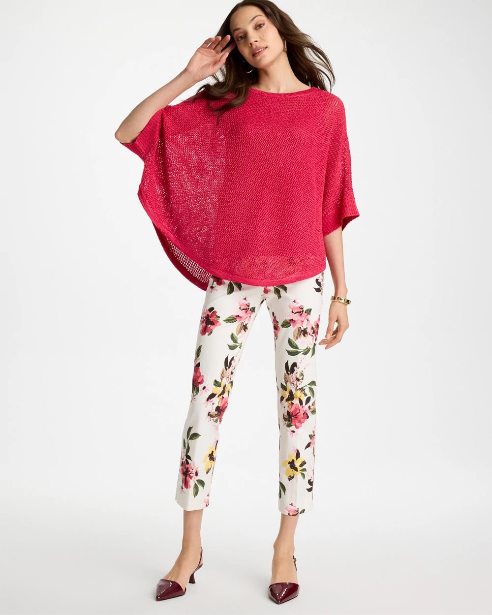 Chico's Top Pick | Sequin Boatneck Rounded Hem Poncho