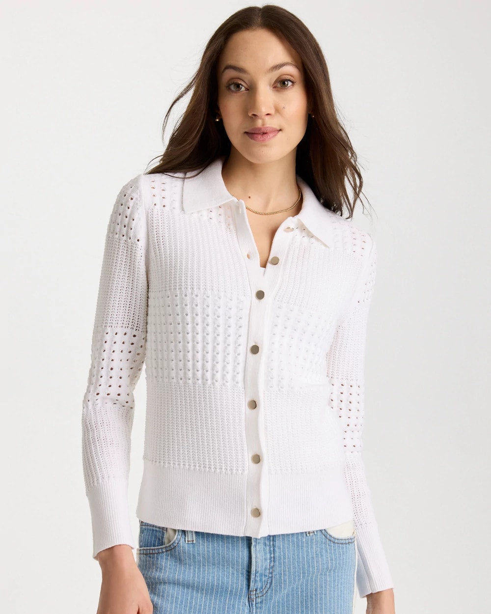 Chico's Essential | Textured Button-Front Cardigan