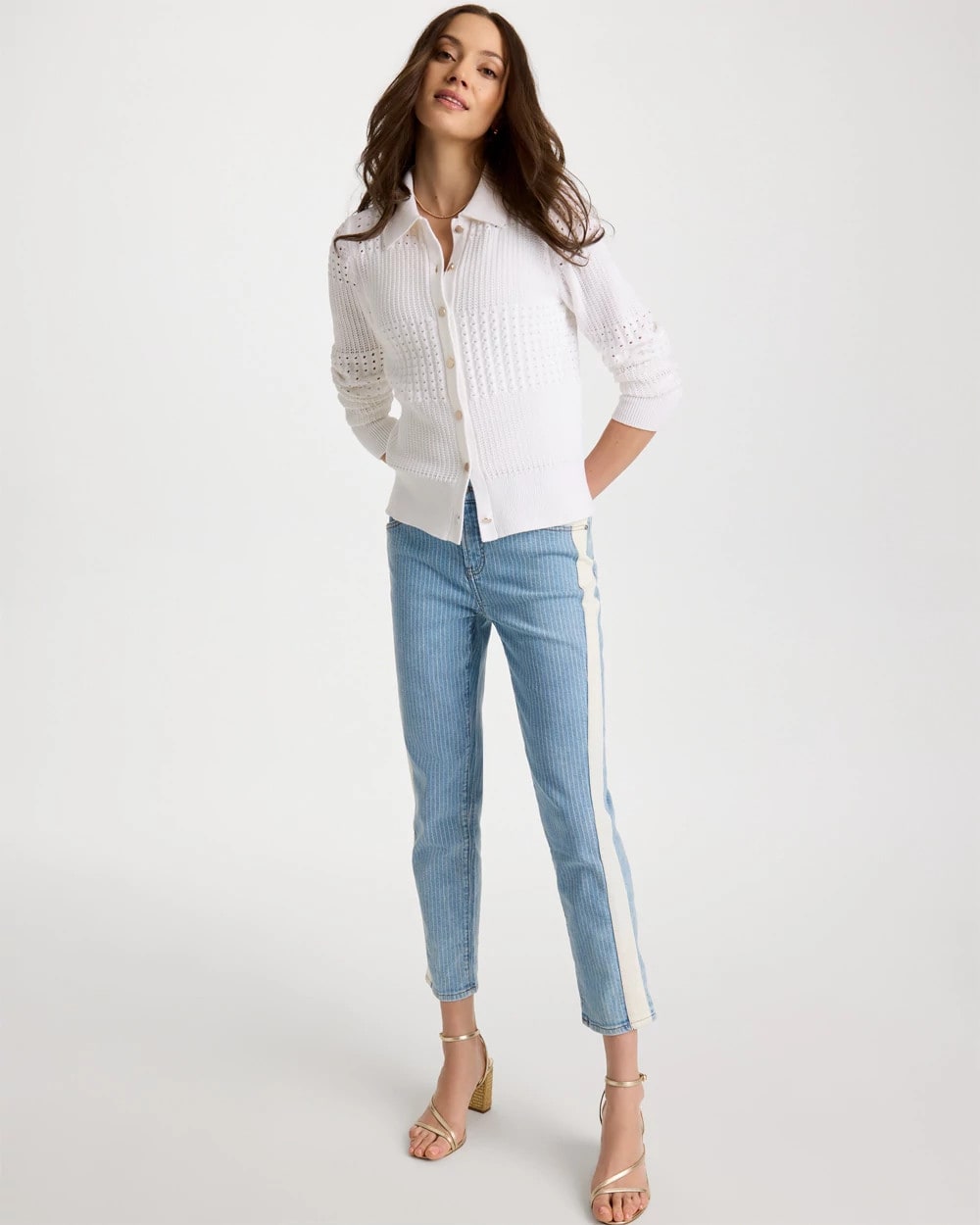 Chico's Essential | Textured Button-Front Cardigan