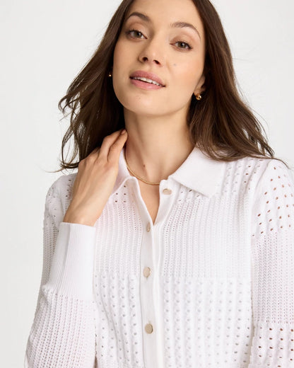 Chico's Essential | Textured Button-Front Cardigan