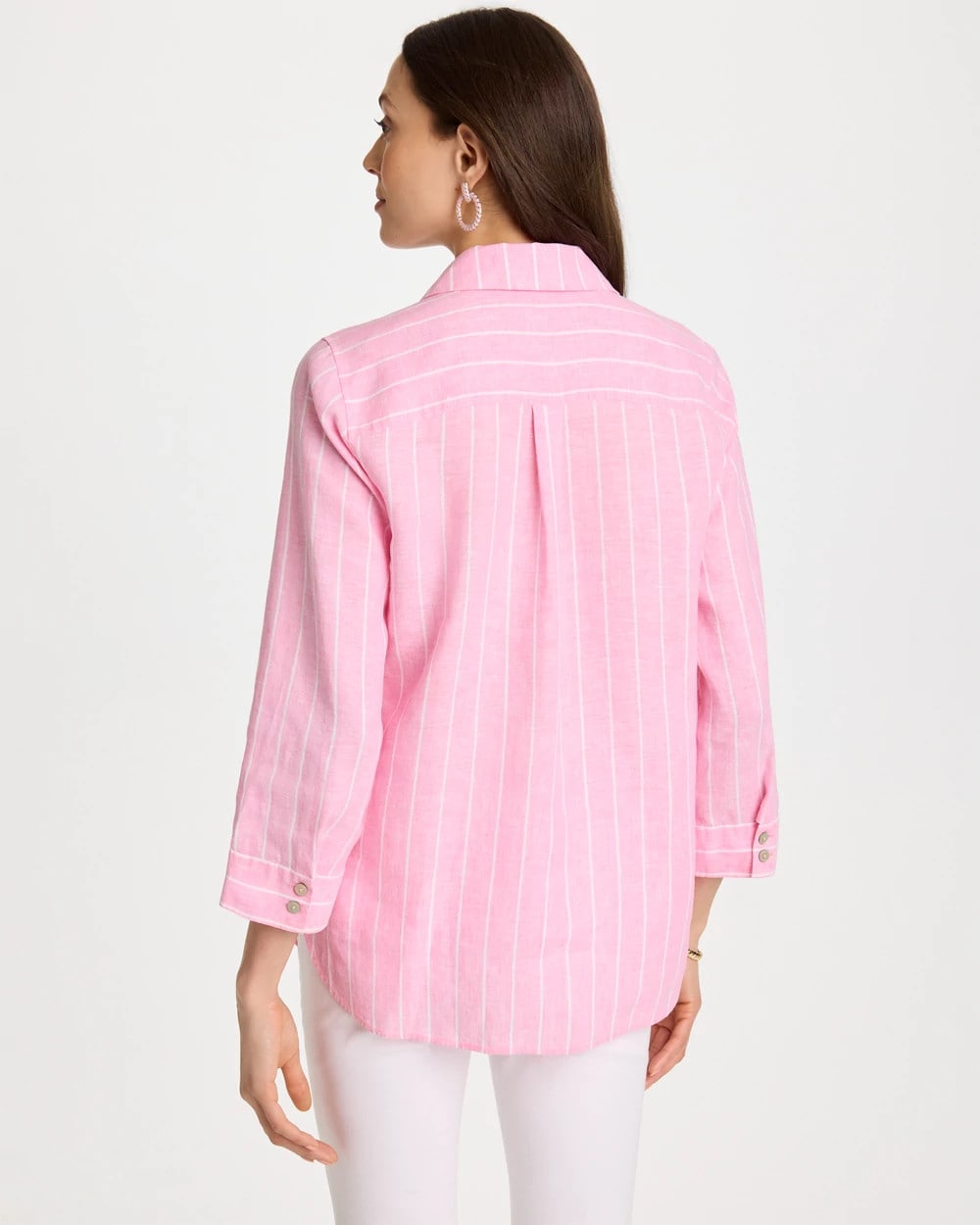 Chico's Signature | No Iron™ Linen Striped Shirt