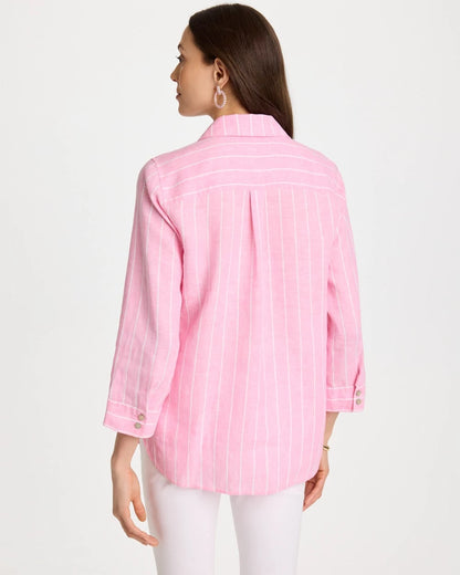 Chico's Signature | No Iron™ Linen Striped Shirt