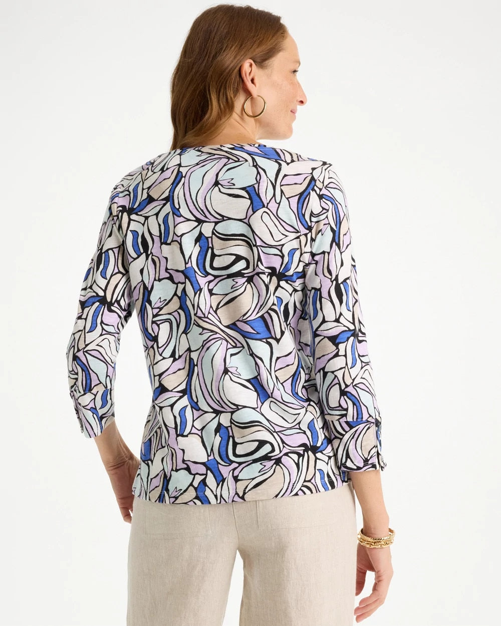Chico's Hot Sale | Floral Cotton Slub Tee