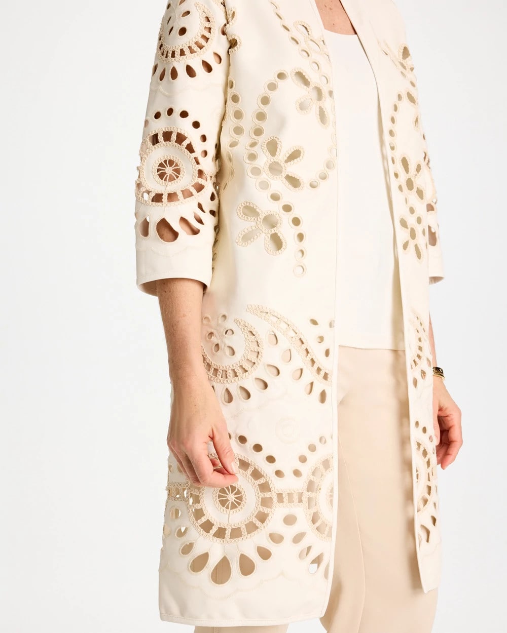 Chico's Best Price | Long Faux Leather Kimono