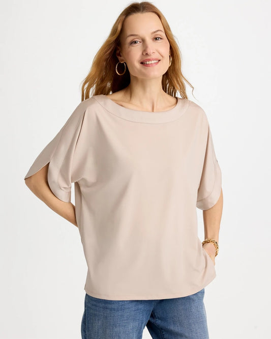 Chico's Top Pick | Jersey & Satin Dolman Tee