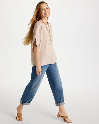 Chico's Top Pick | Jersey & Satin Dolman Tee