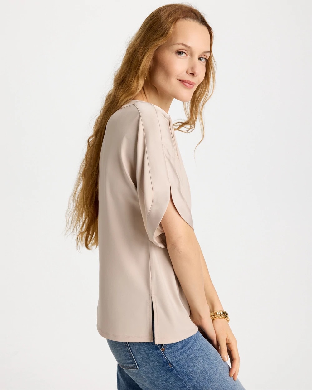 Chico's Top Pick | Jersey & Satin Dolman Tee