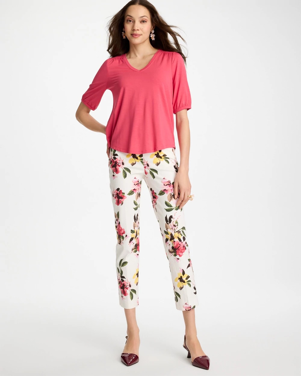 Chico's Best Price | Shirred Elbow Sleeve Tee