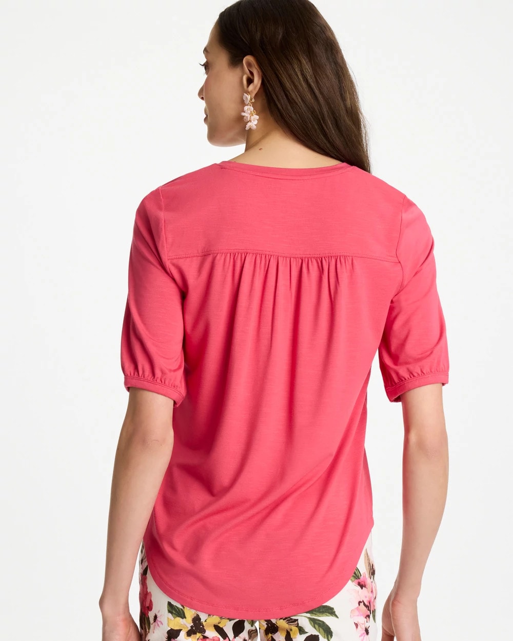 Chico's Best Price | Shirred Elbow Sleeve Tee