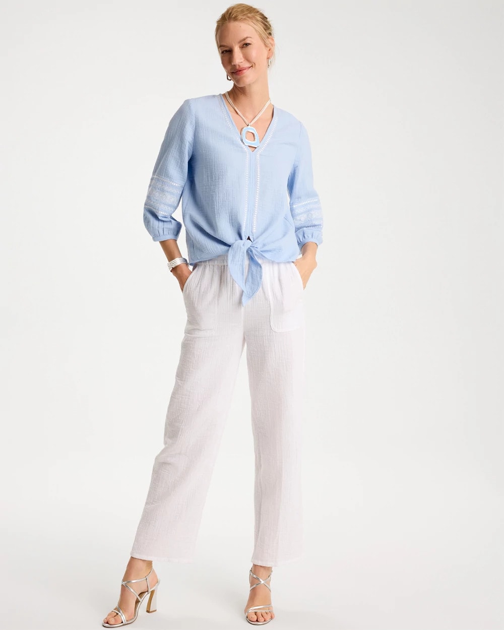 Chico's Featured | Cotton Gauze Tie-Front Blouse