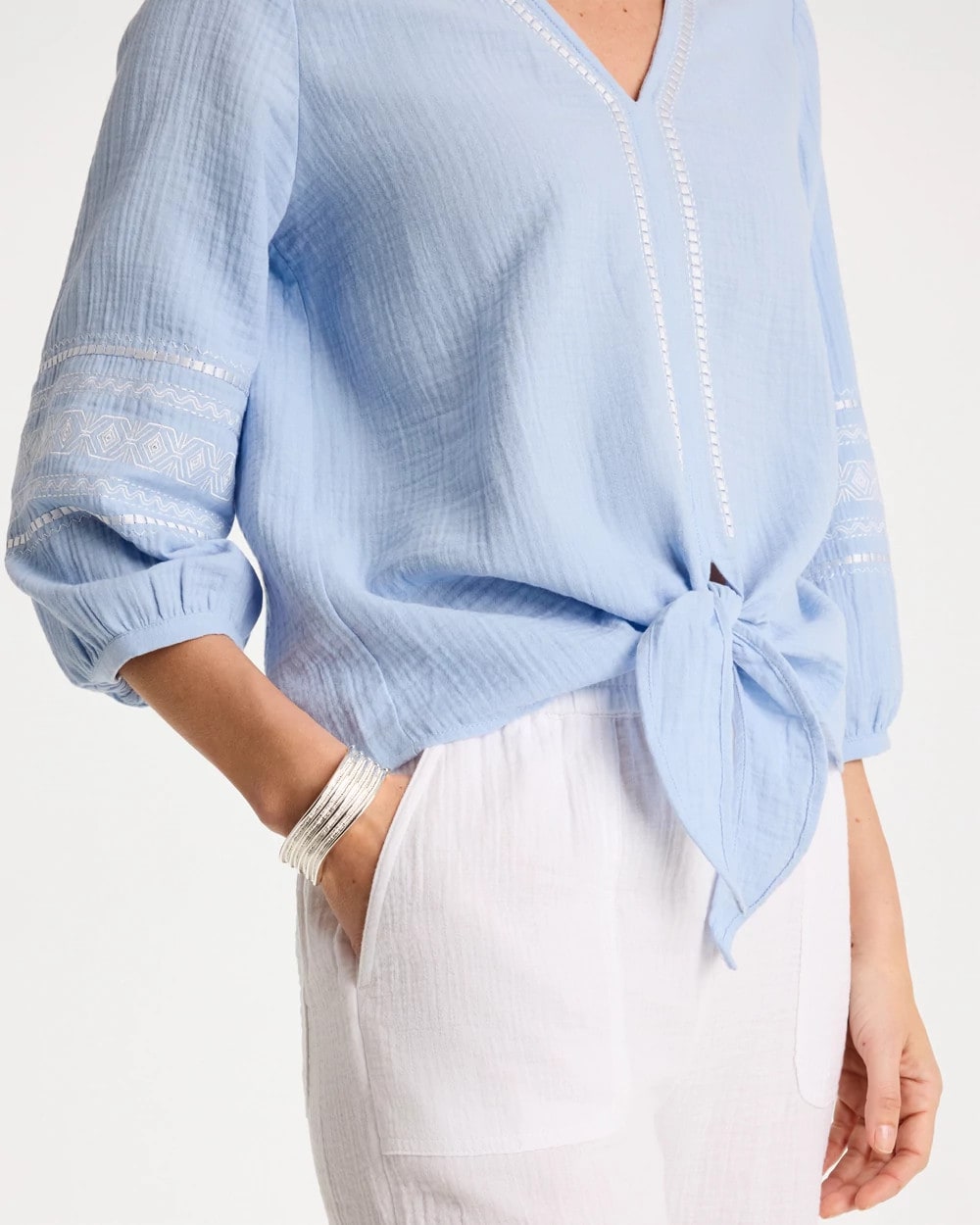 Chico's Featured | Cotton Gauze Tie-Front Blouse