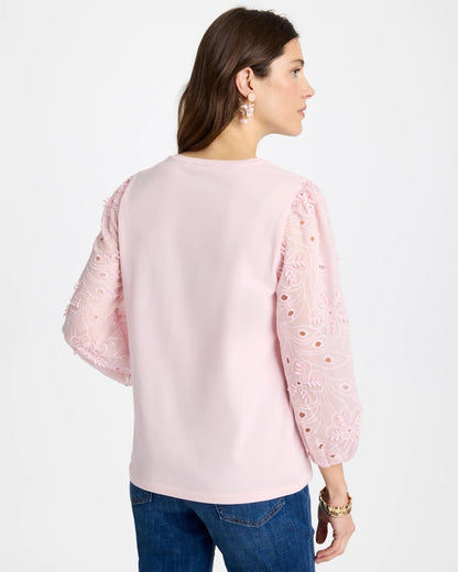 Chico's Classic | Floral Eyelet Sleeve Tee