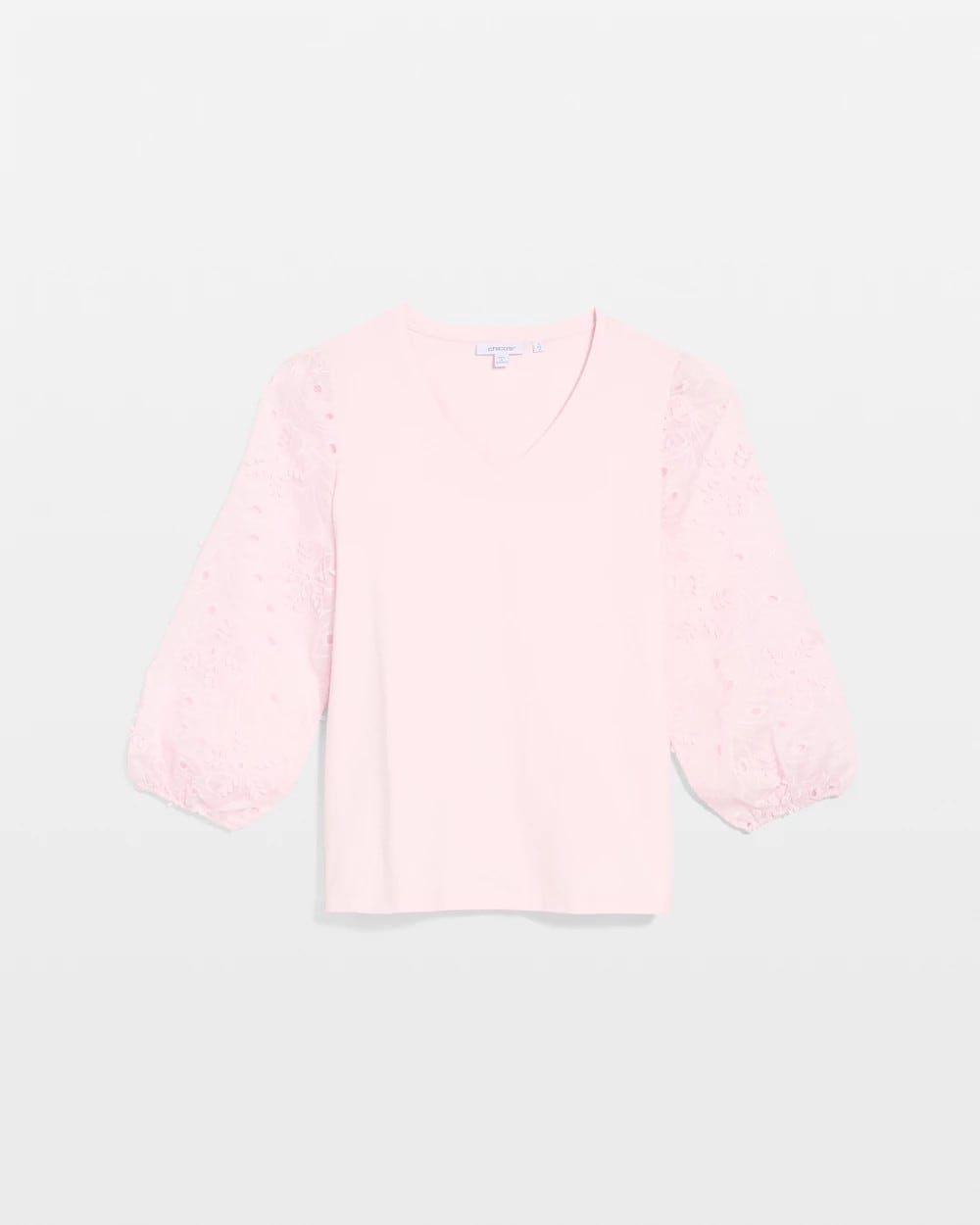 Chico's Classic | Floral Eyelet Sleeve Tee
