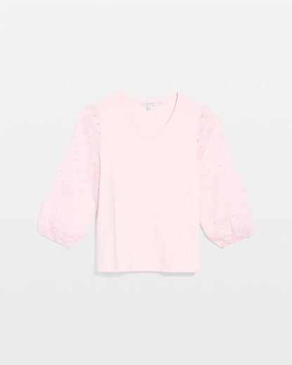 Chico's Classic | Floral Eyelet Sleeve Tee