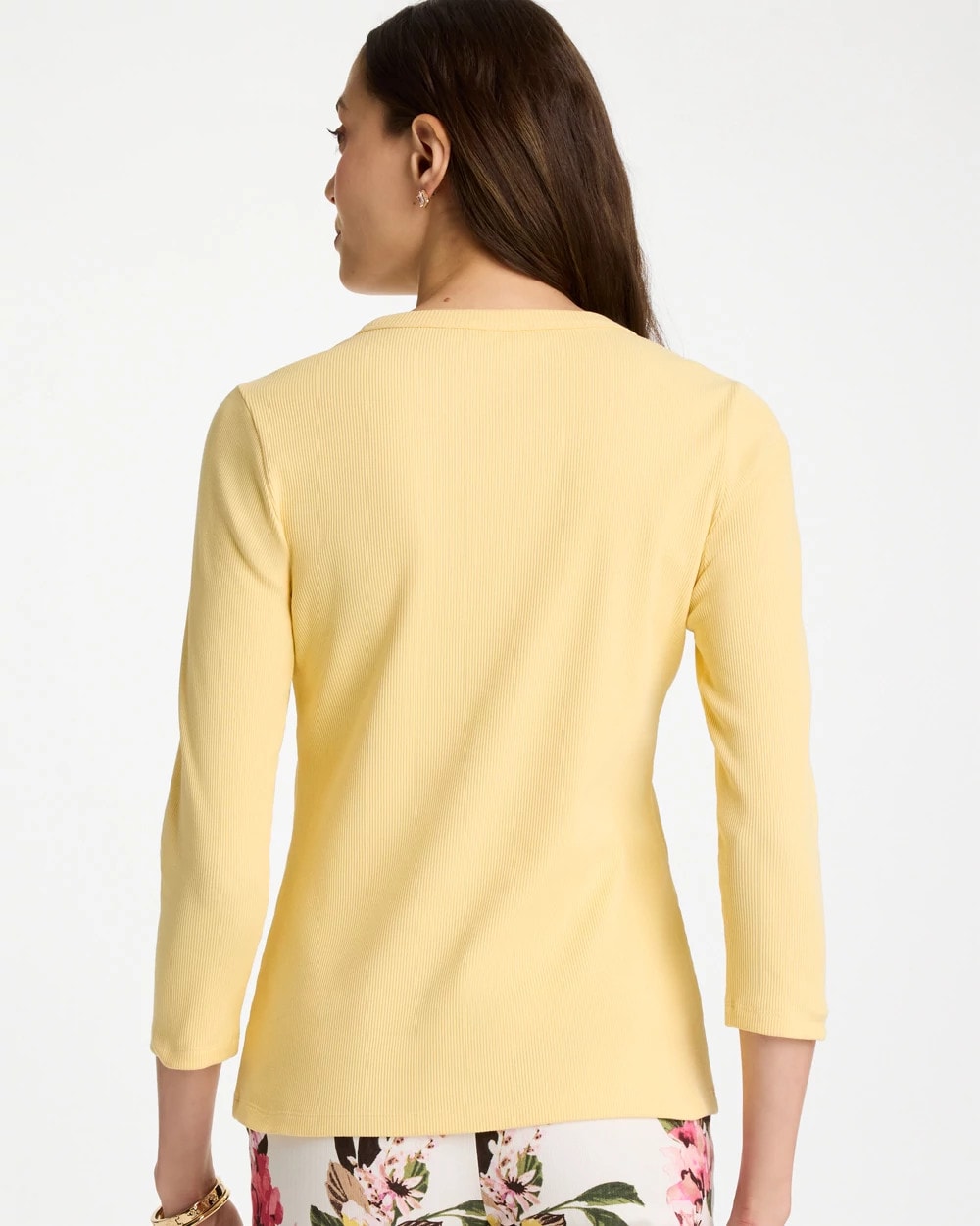 Chico's Deals | Ribbed Button Crewneck Tee