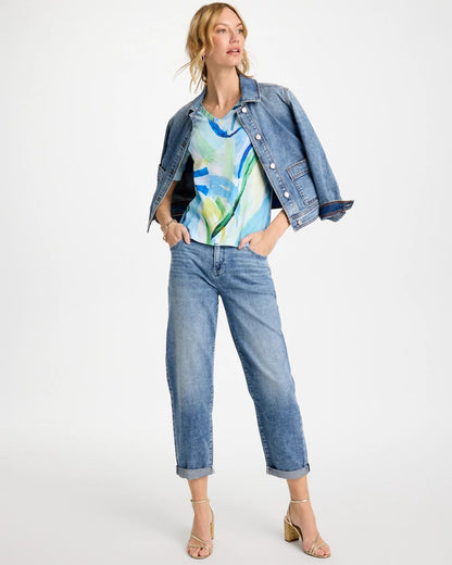 Chico's Classic | Printed Pima V-Neck Tee