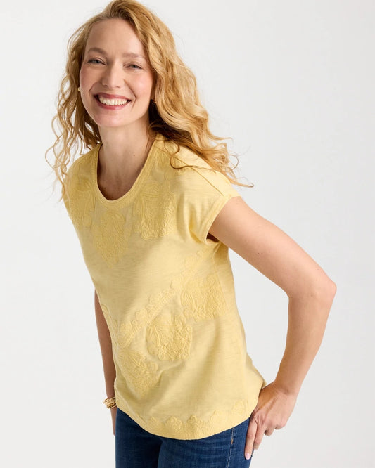 Chico's Featured | Monochrome Embroidered Cap-Sleeve Tee