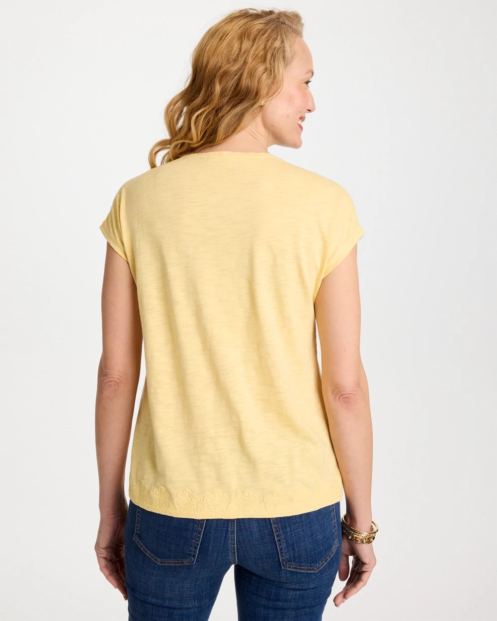 Chico's Featured | Monochrome Embroidered Cap-Sleeve Tee
