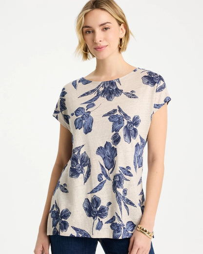 Chico's Classic | Floral Linen Dolman Tee
