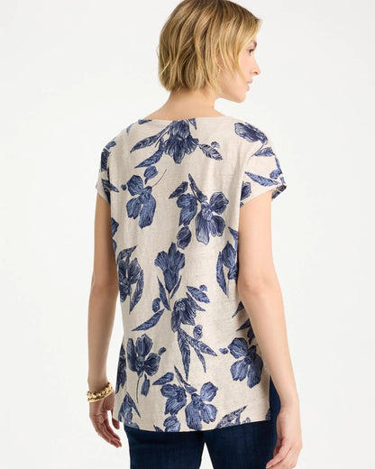 Chico's Classic | Floral Linen Dolman Tee